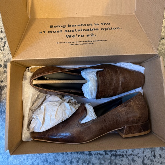 NIB Reformation "Tristan" Loafer in Chocolate Brown SZ 7.5 - Picture 5 of 8